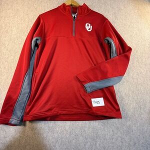 Oklahoma Sooners Rivalry Threads Mens Small Red Grey Quarter Zip Pullover